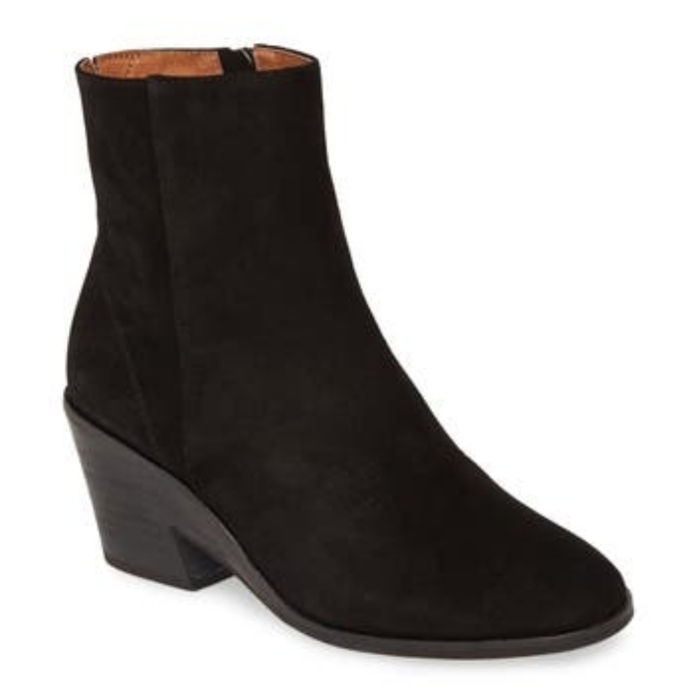 Kenneth Cole Blaise Black Leather Block Heel Boot